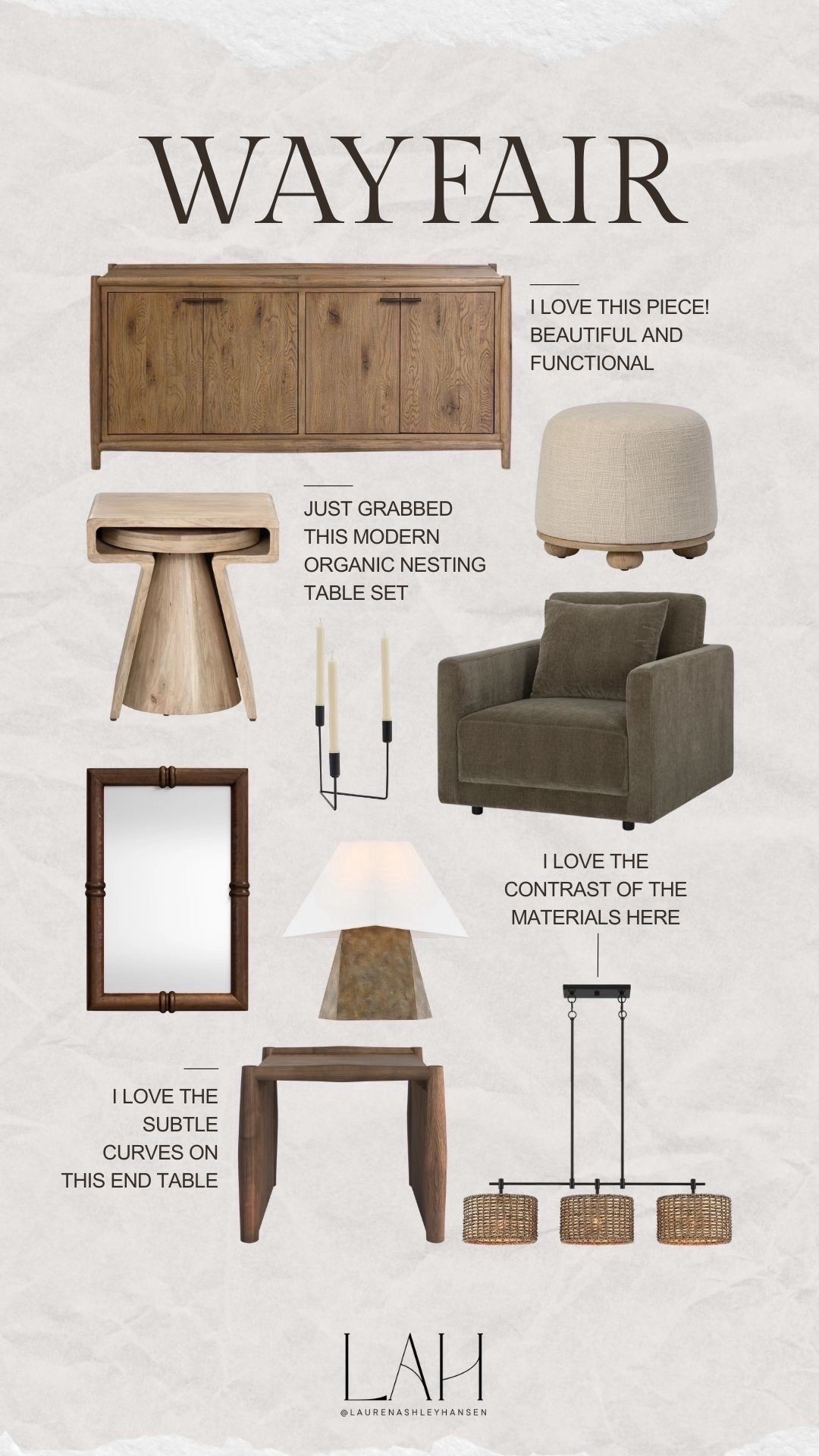 Wayfair favorites I am loving! A mix of earthy tones, modern lines, and organic textures. I just grabbed these nesting tables and they’re so good! 

#LTKHome #LTKSaleAlert