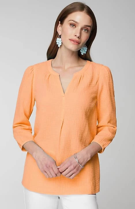 Cotton-Gauze Popover Top | J. Jill