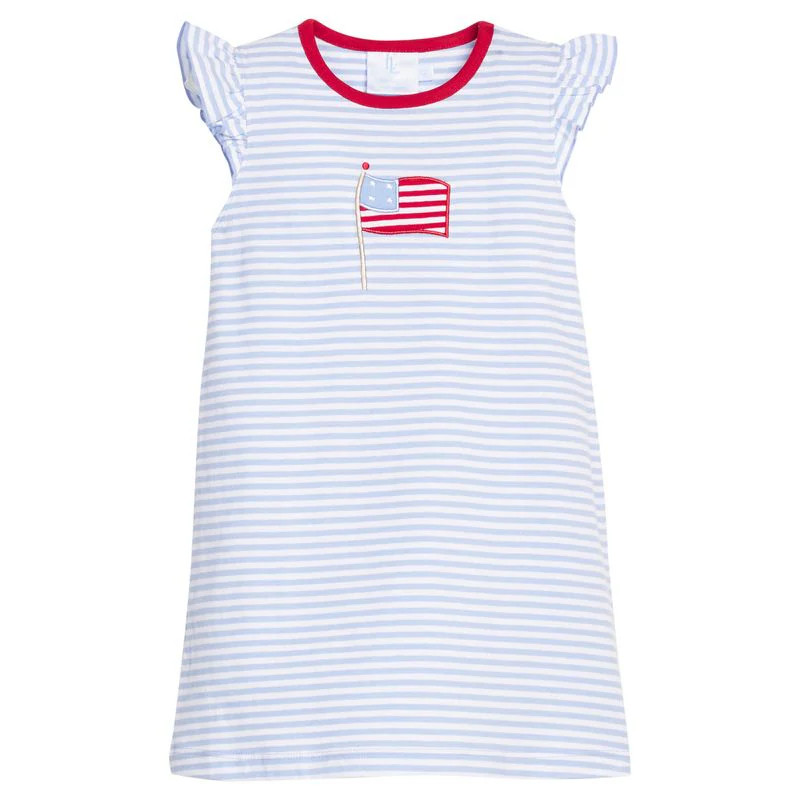 Little English Applique Tilly Dress- Flag | JoJo Mommy