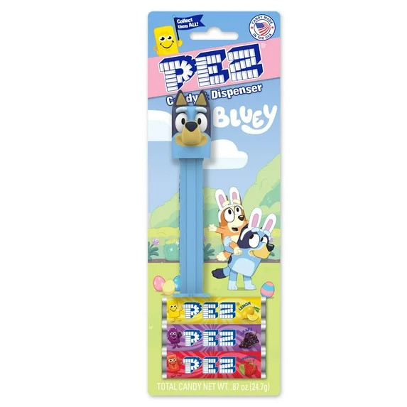WM PEZ Easter Bluey Blister ,1 Candy Dispenser Plus 3 Rolls Assorted Candy, 1 Count, 0.87 oz | Walmart (US)