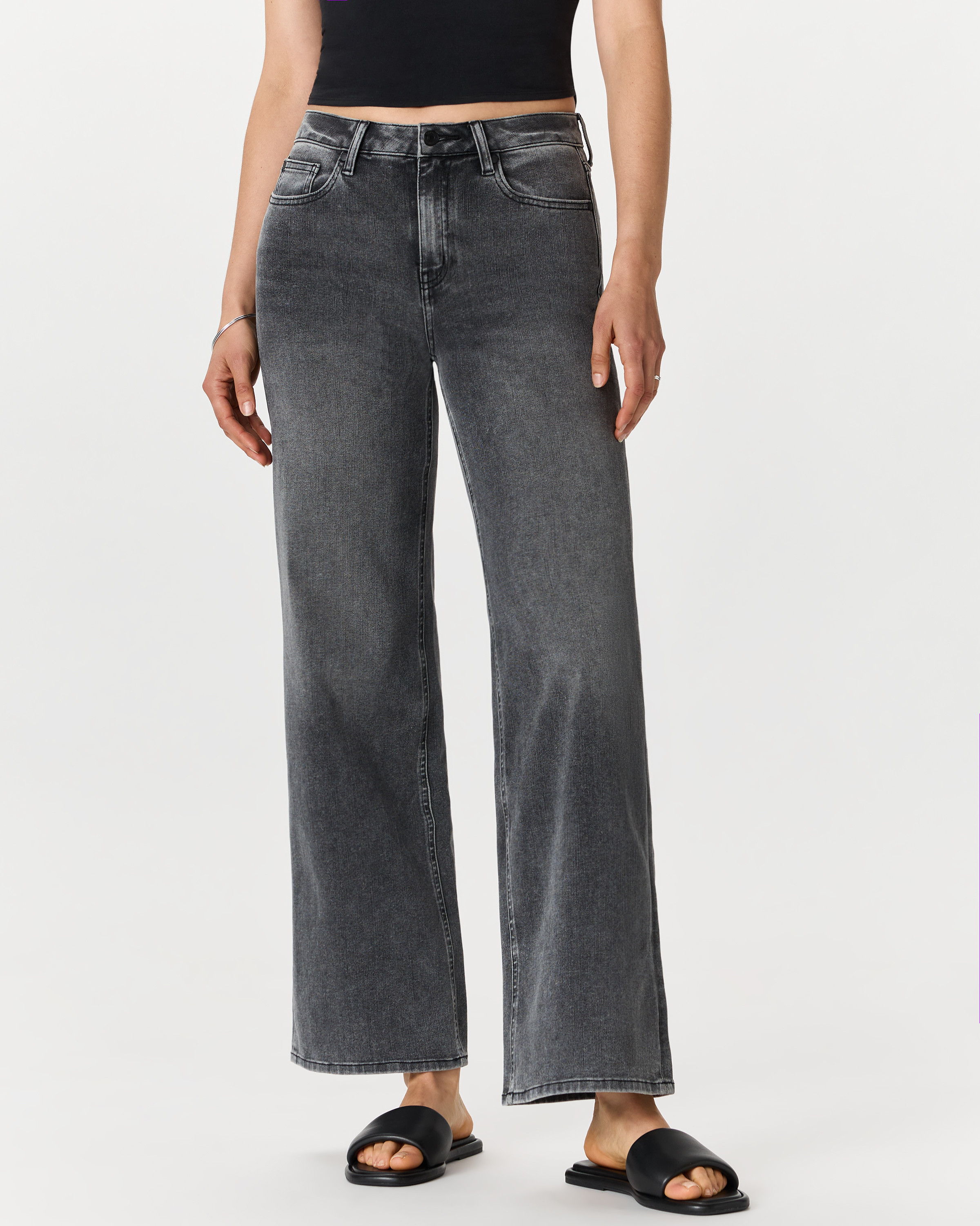 Quince | Women's Bella Stretch Wide Leg Jeans in Greyed Out, Size 29, Organic Cotton | Quince