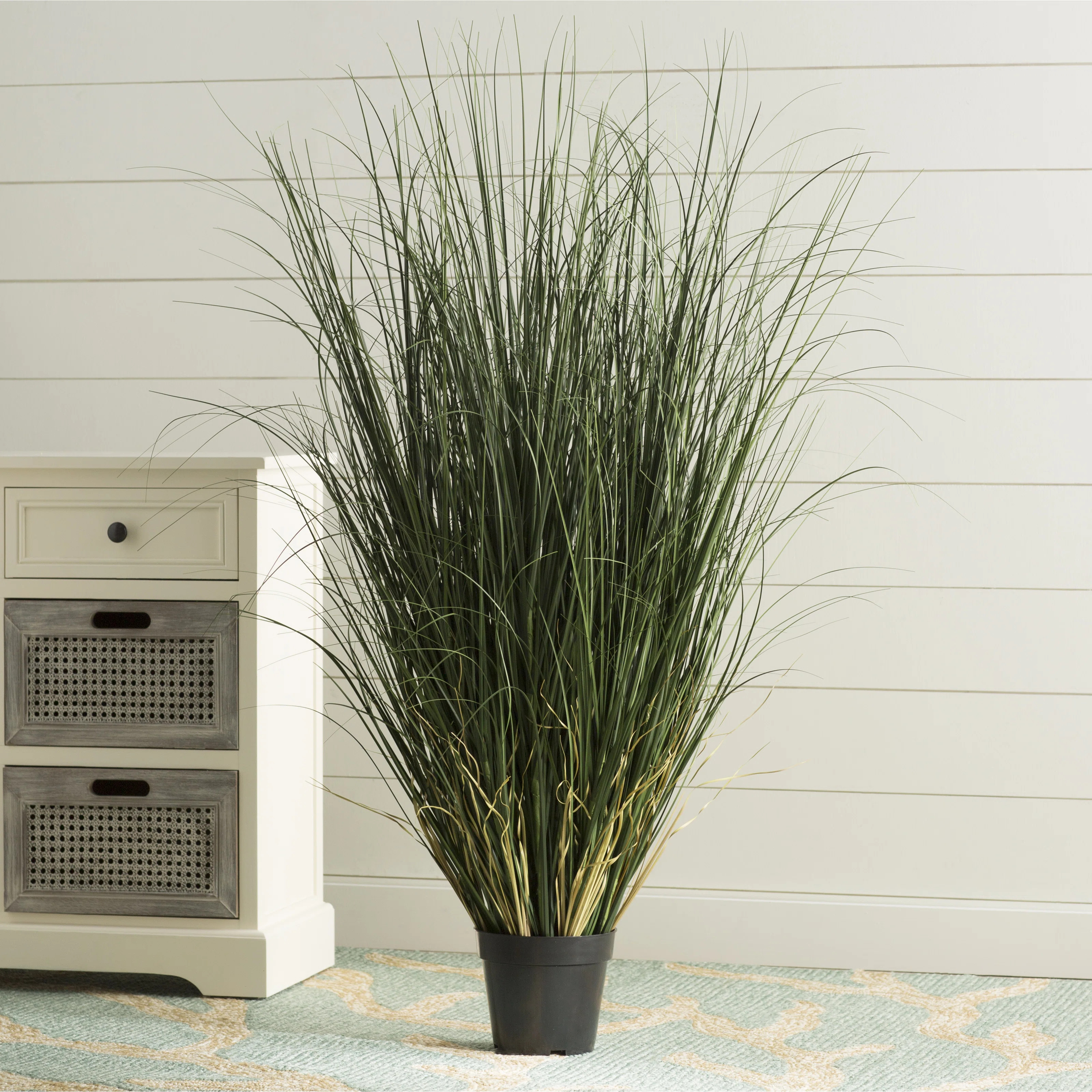 PVC Artificial Potted Green Curled Grass | Wayfair North America