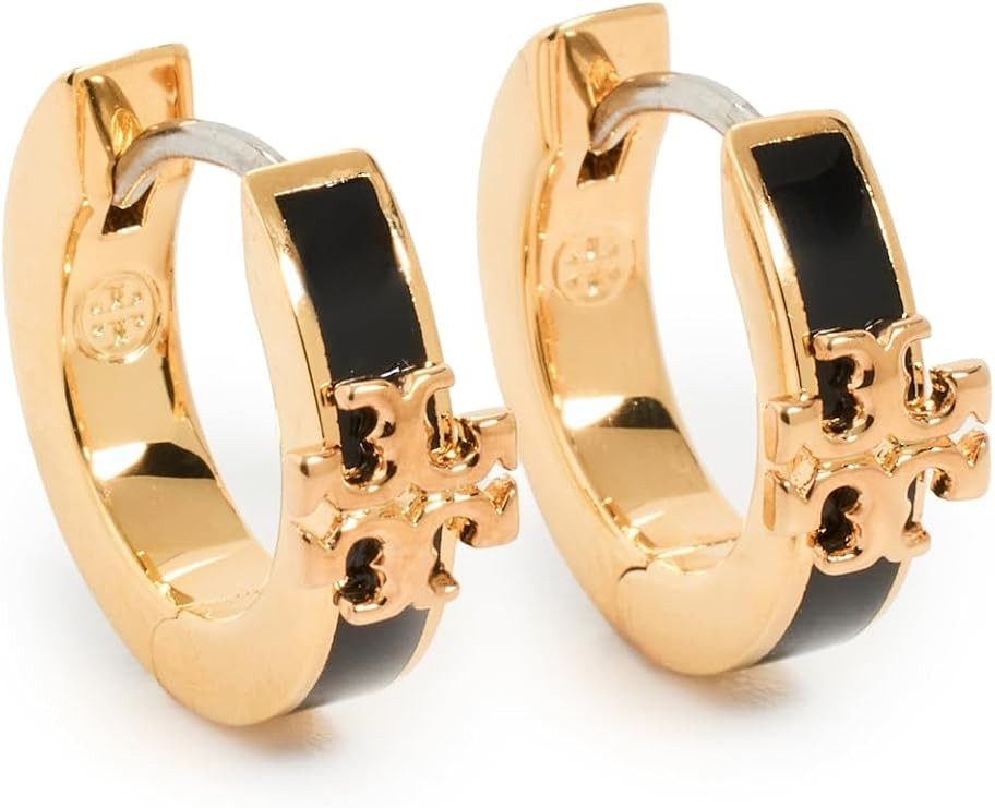 Tory Burch Women's Icon Enamel Huggie Hoop Earrings | Amazon (US)