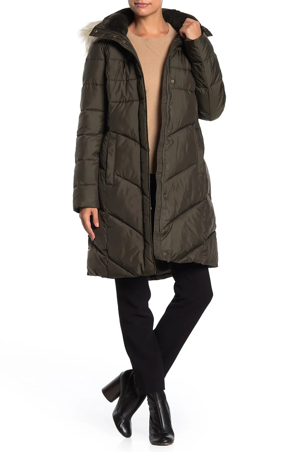 Larry Levine | Faux Fur Trim Hooded Coat | Nordstrom Rack | Nordstrom Rack