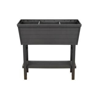 Vigoro 32.25 in. W x 31 in. H Elevated Resin Patio Garden Bed in Brown 999-2200 - The Home Depot | The Home Depot