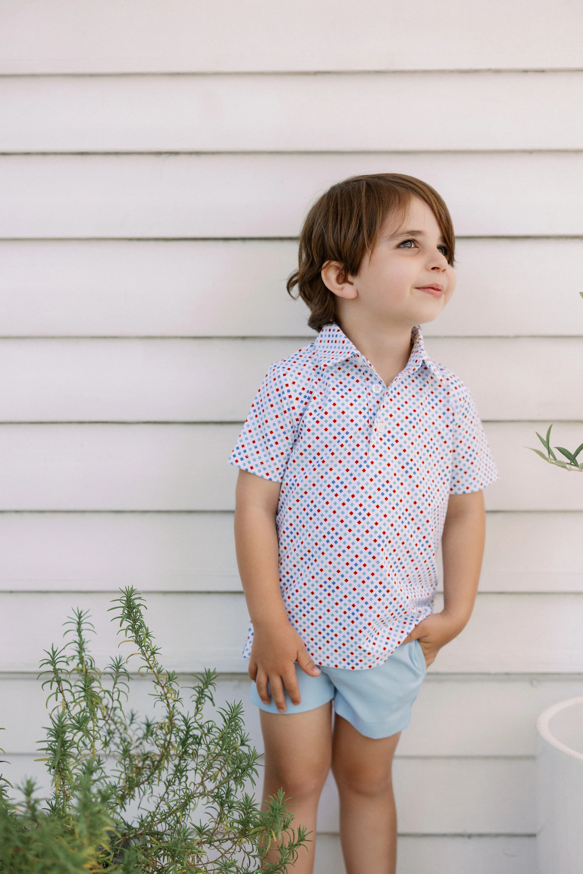 Red, White, and Blue Diamond Boys' Polo | Poppy Kids Co