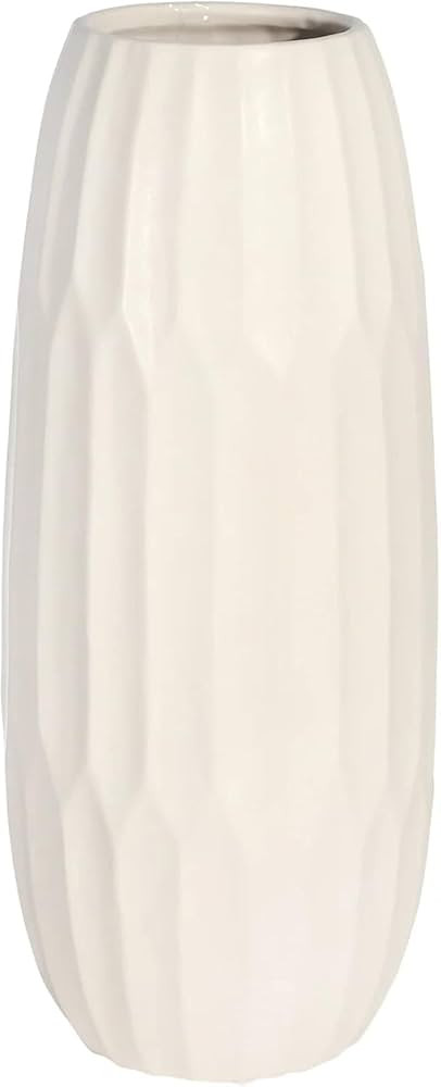 Oblong Decorative Vase with Textured Finish – Ceramic Decorative Vases for Home Decor – Moder... | Amazon (US)