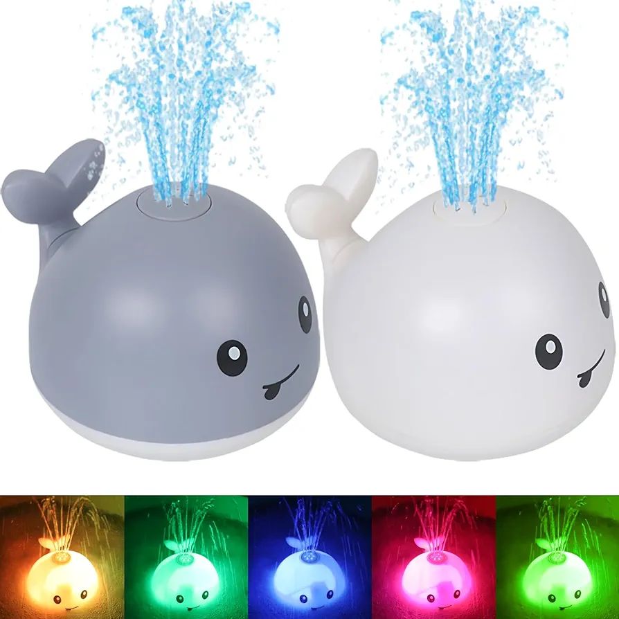 AOLIGE Baby Light Up Bath Toys for Kids （2pcs） Whale Bath Toy Sprinkler Induction Sprinkler B... | Amazon (US)