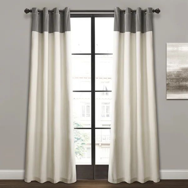 Lush Decor Milo Linen Window Curtain Panel Pair - 52"W x 84"L - gray | Bed Bath & Beyond