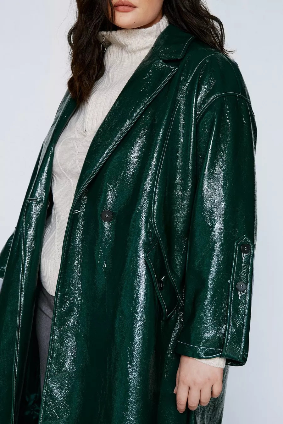Plus Size Vinyl Oversized Trench Coat | Nasty Gal US