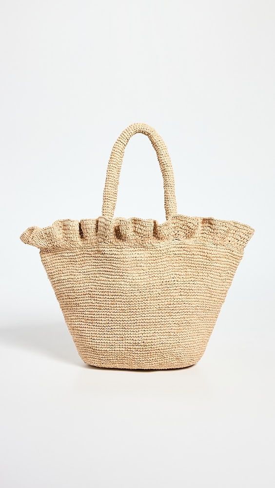 Cyrus Raffia Woven Tote with Ruffle | Shopbop