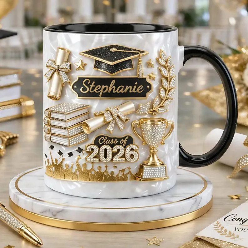 Custom Name Graduation 3D Effect Coffee Mug, Grads Gift For Daughter From Mom Dad, Class Of 2026,... | Etsy (US)
