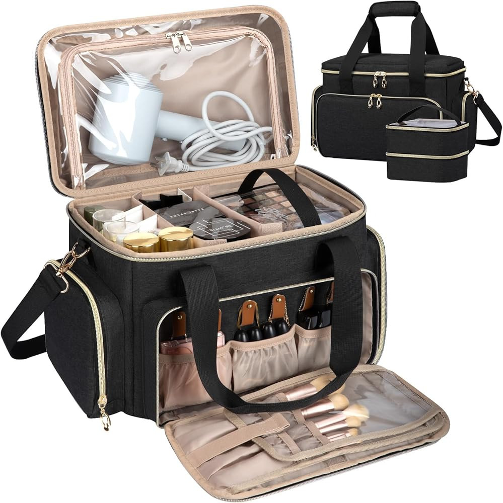 GDNasist Large Makeup Bag, Portable Travel Makeup Bag Organizer | Amazon (US)