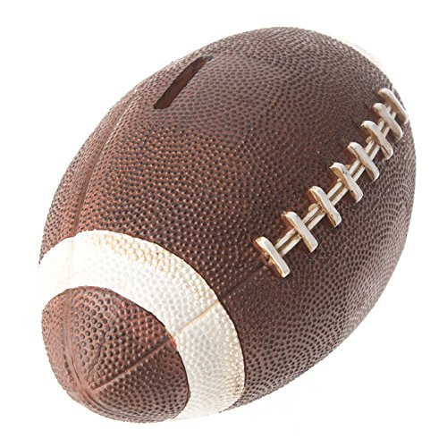 Paradise Treasure Trove Brown White Football Coin Piggy Bank Sports Stitching | Amazon (US)