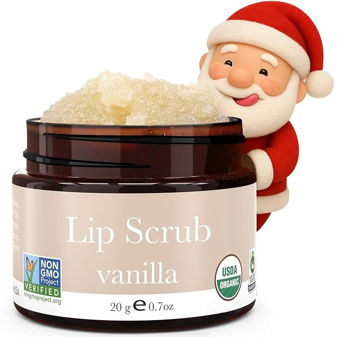 USDA Organic Lip Scrub Vanilla - USA Made with Natural Ingredients, Stocking Stuffers for Mom & W... | Amazon (US)