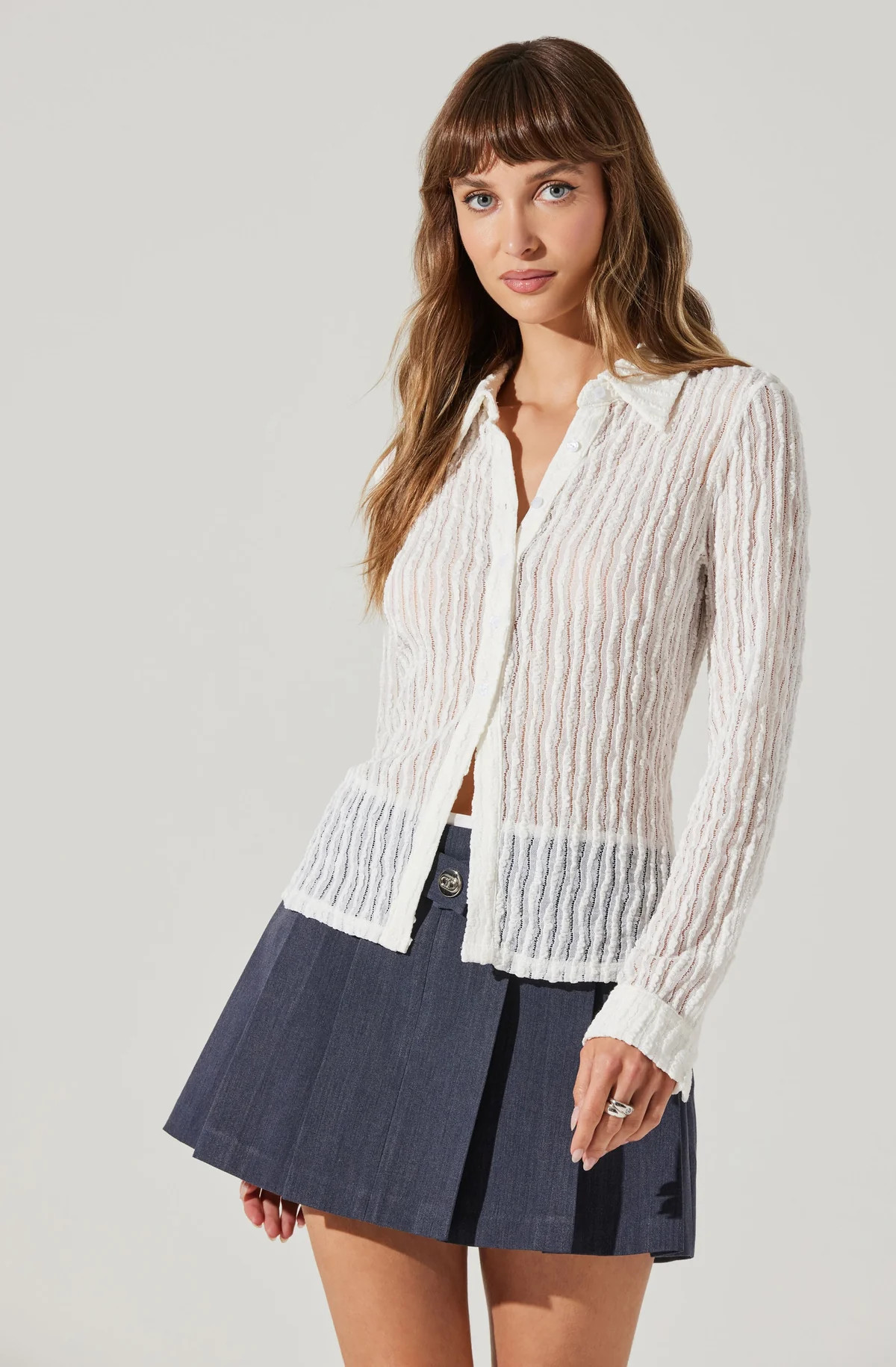 Iryna Sheer Textured Top | ASTR The Label (US)