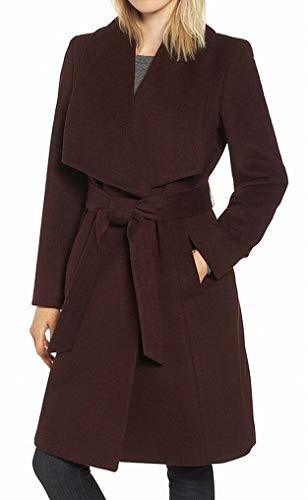 Cole Haan Belted Wool Wrap Coat, Elegant Bordeaux, 12 | Amazon (US)