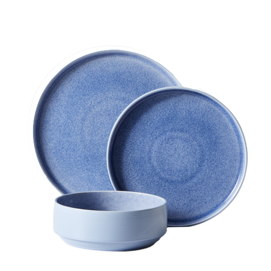 Better Homes & Gardens-Parker Blue Stoneware 12-Piece Dinnerware Set | Walmart (US)