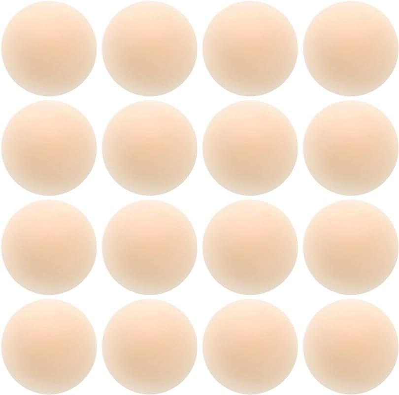 CHARMKING 8 Pairs Pasties Womens Reusable Adhesive Nipple Covers Invisible Round Silicone Cover Conc | Amazon (US)