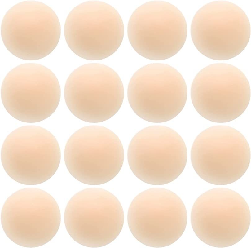 CHARMKING 8 Pairs Pasties Womens Reusable Adhesive Nipple Covers Invisible Round Silicone Cover Conc | Amazon (US)