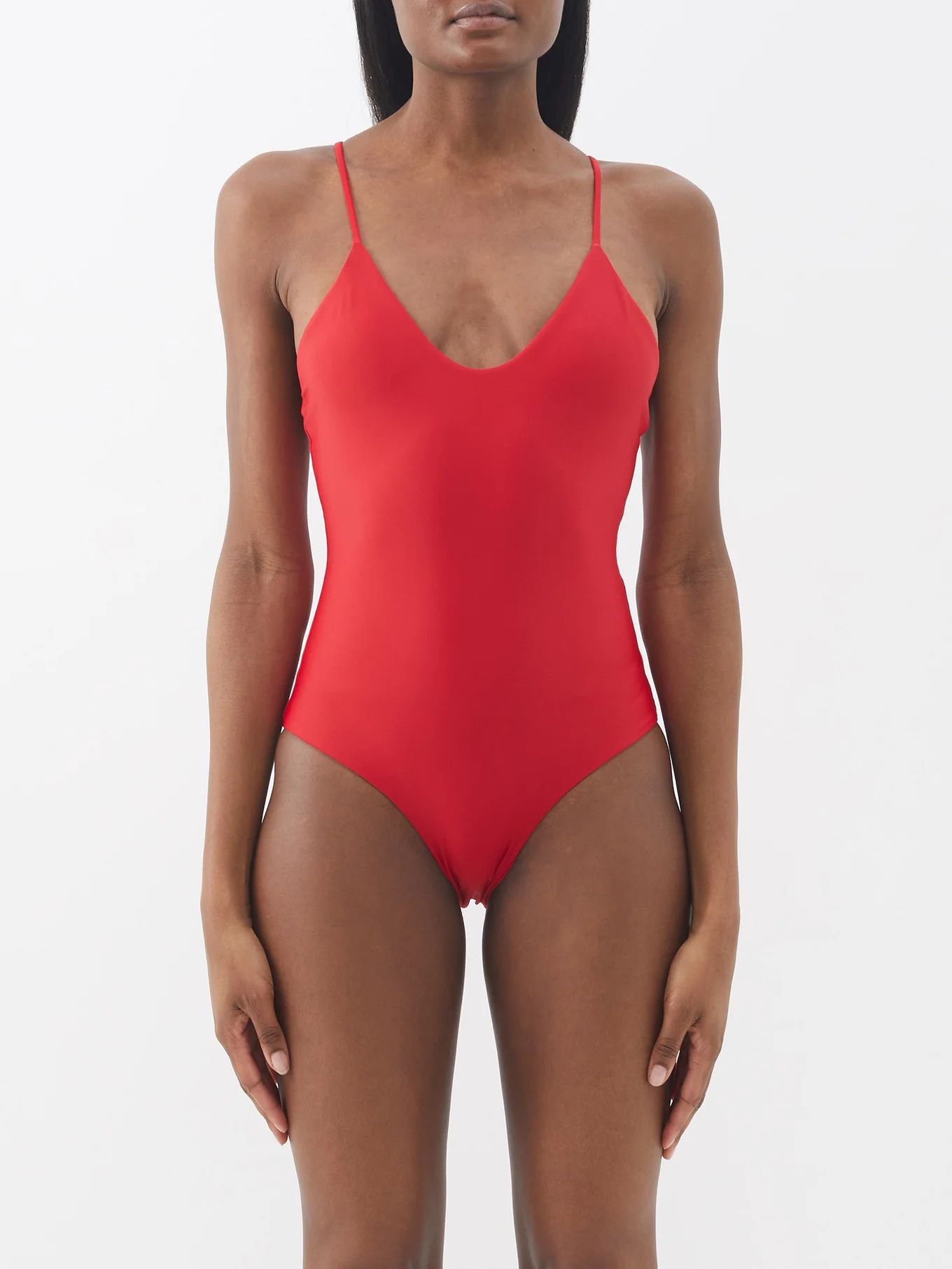 Julia crossover-back recycled-fibre swimsuit | Matches (US)