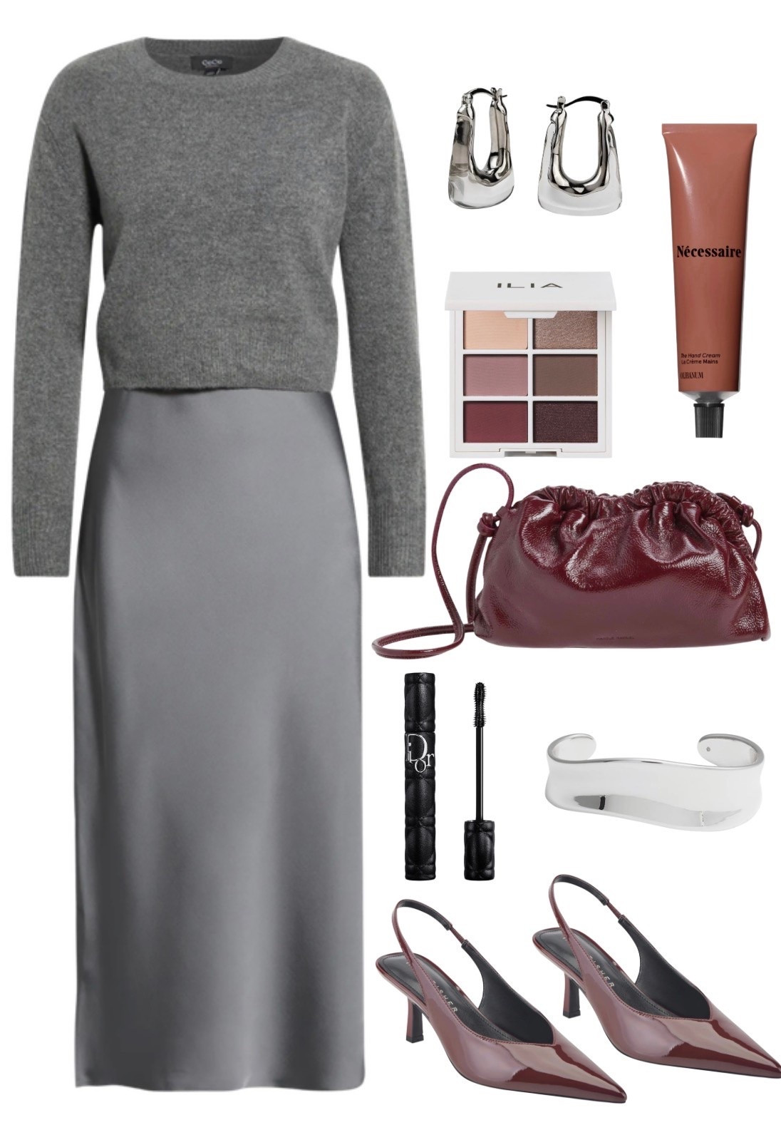 Sweater + skirt set 
Fall outfit