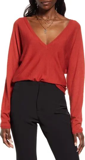 V-Neck Dolman Sleeve Sweater | Nordstrom