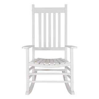 Shine Company Vermont Porch Rocker White Wood Outdoor Rocking Chair 4332WT | The Home Depot