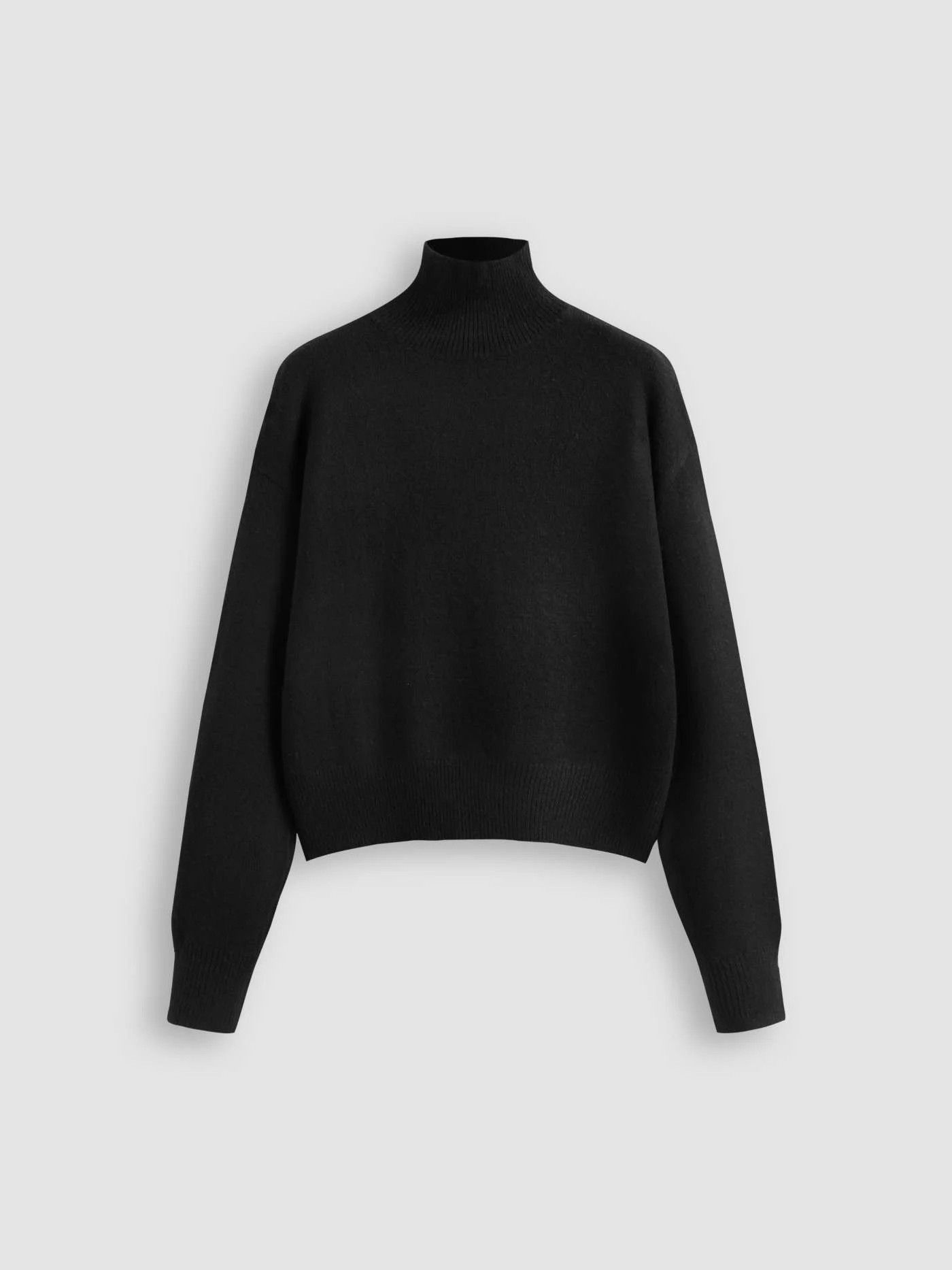 Basic & Thermal Knit Fabric Knit High Neck Solid Long Sleeve Top For Daily Casual | Cider