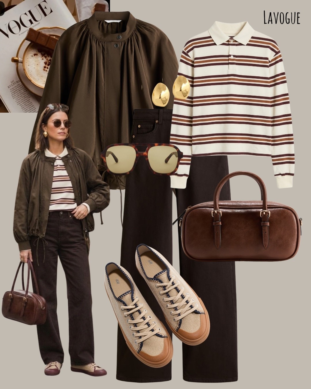 Easy spring neutrals 🤎
A balloon-sleeved brown jacket layered over a striped polo tee and brown jeans for a warm, tonal look. Finished with a brown bag and twill sneakers for an effortless everyday spring outfit.

Shop the look 👇🏼. 

#LTKSaleAlert #LTKSeasonal #LTKootd