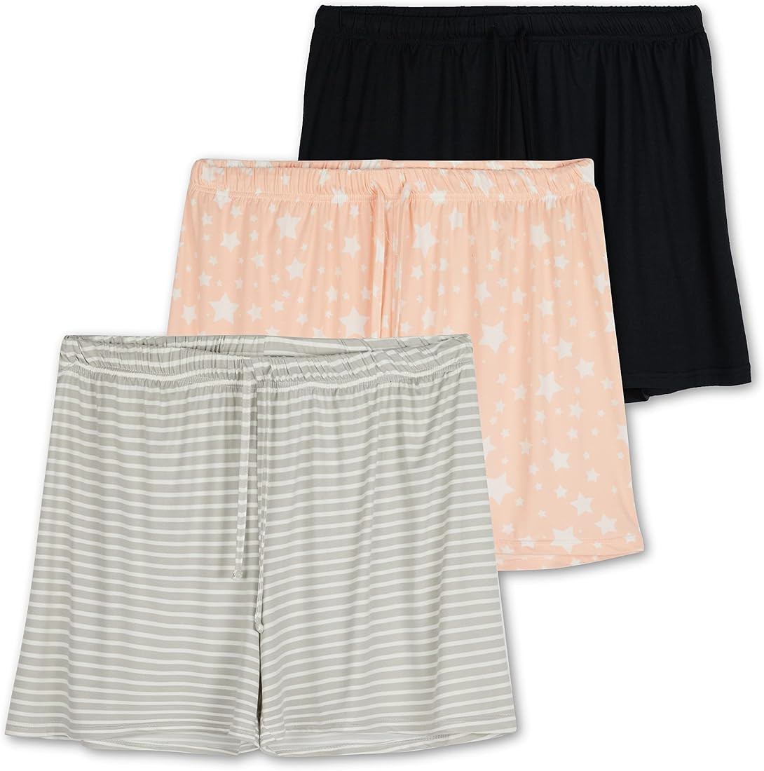 3 Pack: Women’s Ultra-Soft Comfy Stretch Pajama Lounge Shorts Elegant Sleepwear(Available In Plus Si | Amazon (US)
