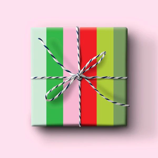 Holiday Pink Stripe Gift Wrap | Joy Creative Shop
