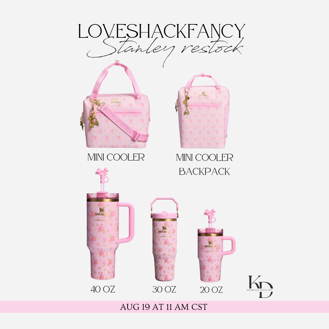LoveShackFancy x Stanley RESTOCK!🎀 Aug 19 at 11 am CST! This will sell out FAST again so be quick!  

 