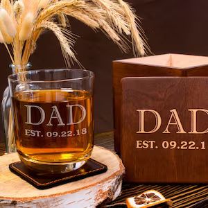 Fathers Day Gift for Him Personalized Whiskey Glass Dad | Etsy | Etsy (US)