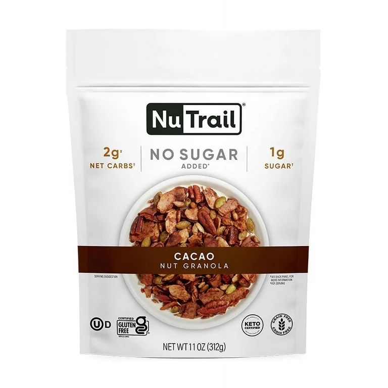 NuTrail Nut Granola, Cacao, No Sugar Added, Gluten Free, Grain Free, Keto, Low Carb, Healthy Brea... | Walmart (US)