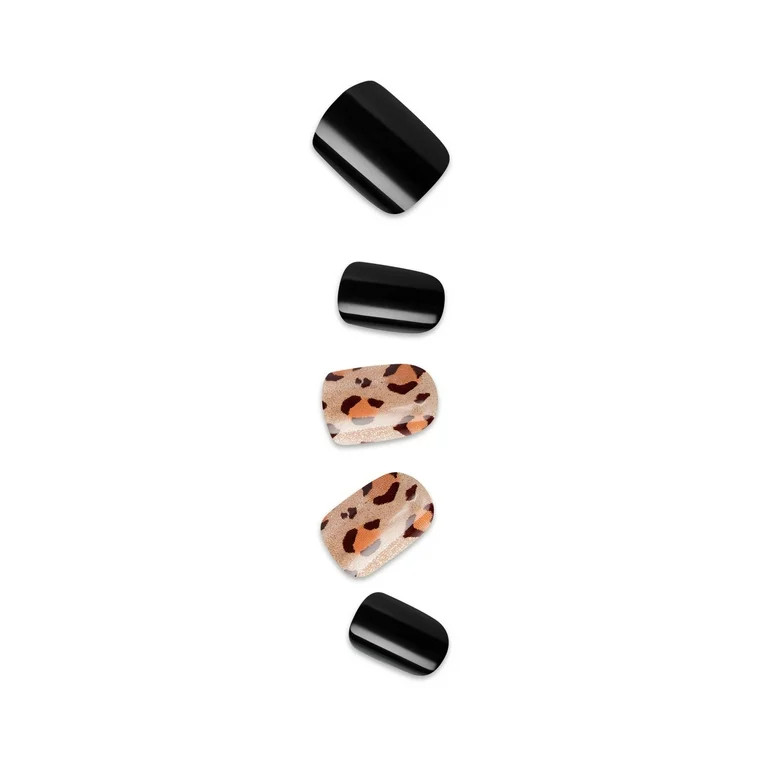 Kiss Impress Design Short Square Press on Nails, Black, 30 Pieces | Walmart (US)