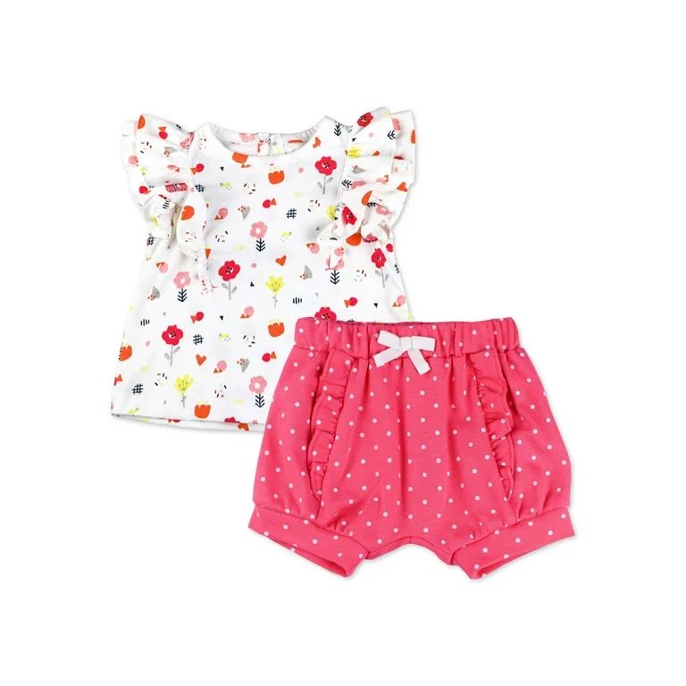 Mac & Moon Baby Girl 2 Pc Short Set, Sizes Newborn-24 Months | Walmart (US)