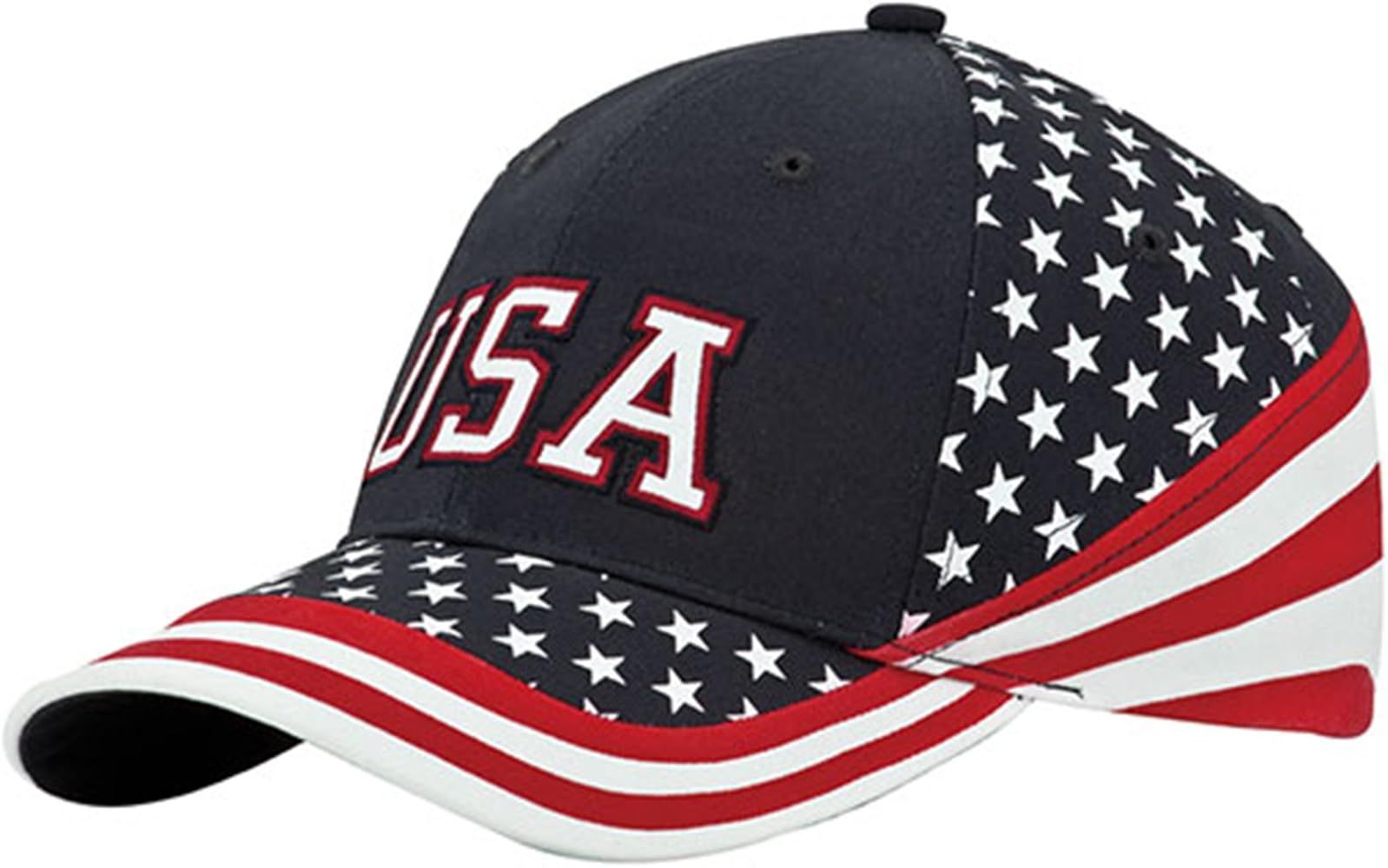 MG Washed Cotton Twill Stars & Stripes USA Ball Cap Hat USA Flag Cap | Amazon (US)