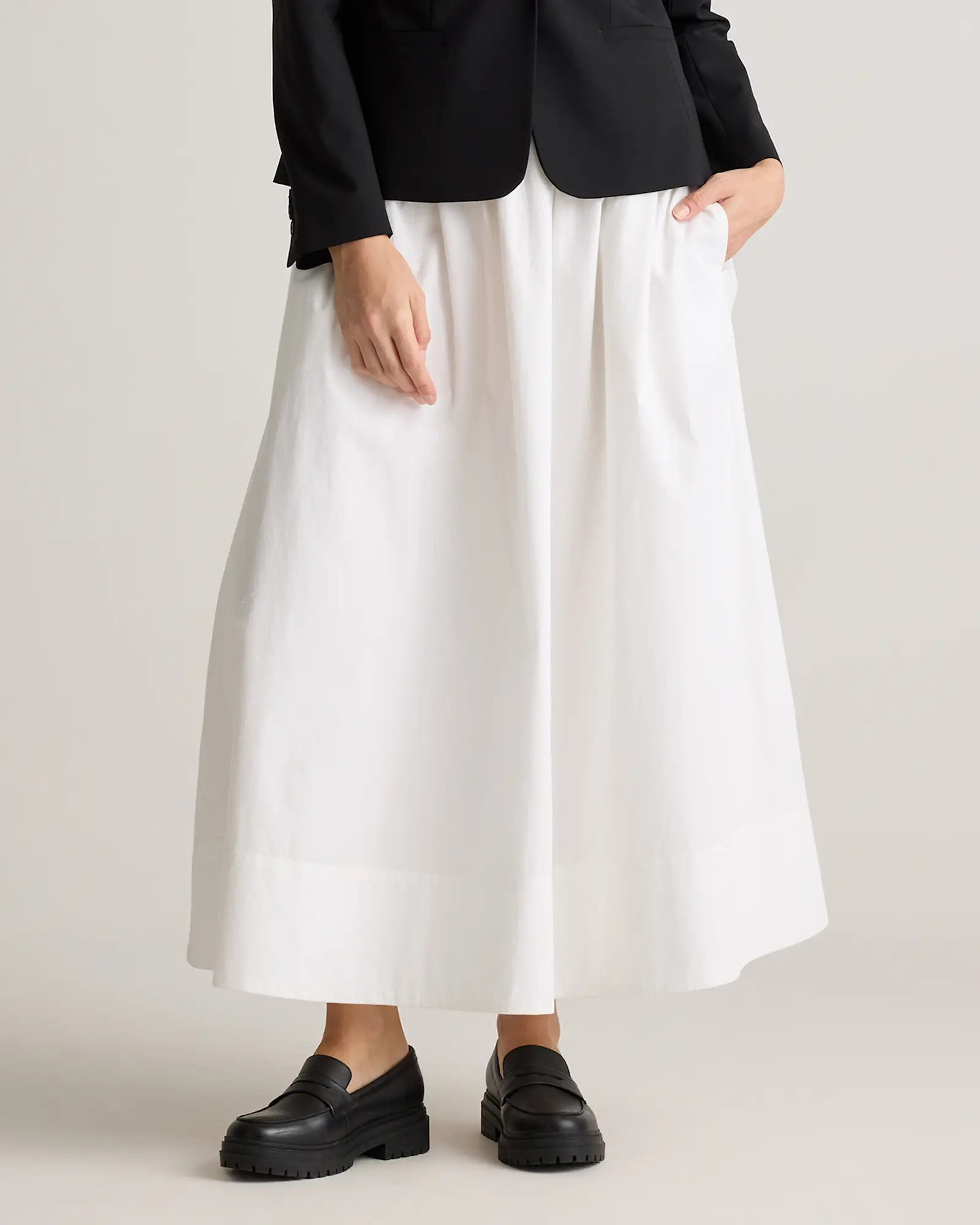 100% Organic Cotton Poplin A-line Maxi Skirt | Quince