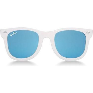 WeeFarers | Polarized Sunglasses, White w/ Sky (Blue, Size 4-6Y) | Maisonette | Maisonette