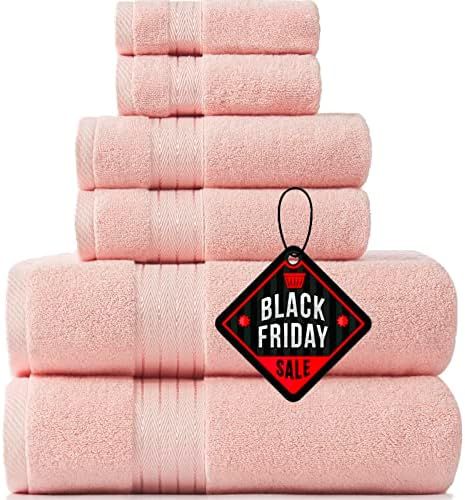COZYART Pink Bath Towels Set, Turkish Cotton Hotel Large Bath Towels Soft for Bathroom, Thick Bat... | Amazon (US)
