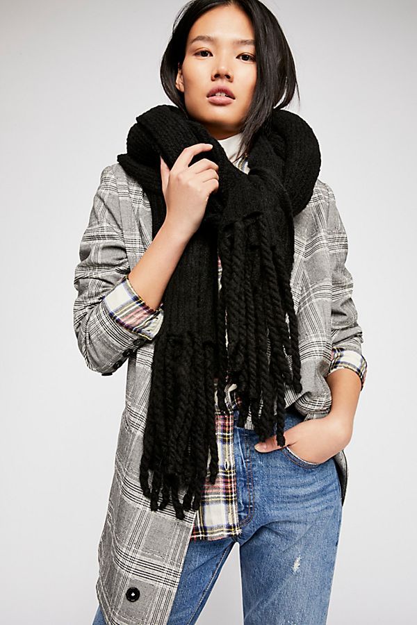 Jaden Ribbed Fringe Blanket Scarf | Free People (Global - UK&FR Excluded)