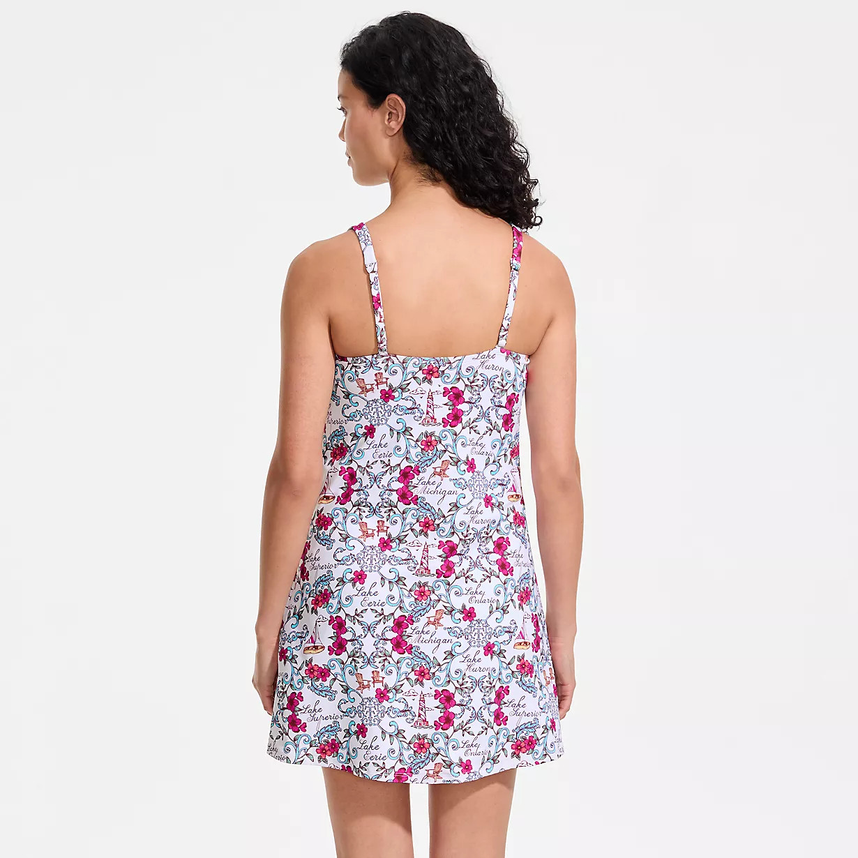 Women's LE x T and T The Tiffany Square Neck Swim Dress | Lands' End (US)