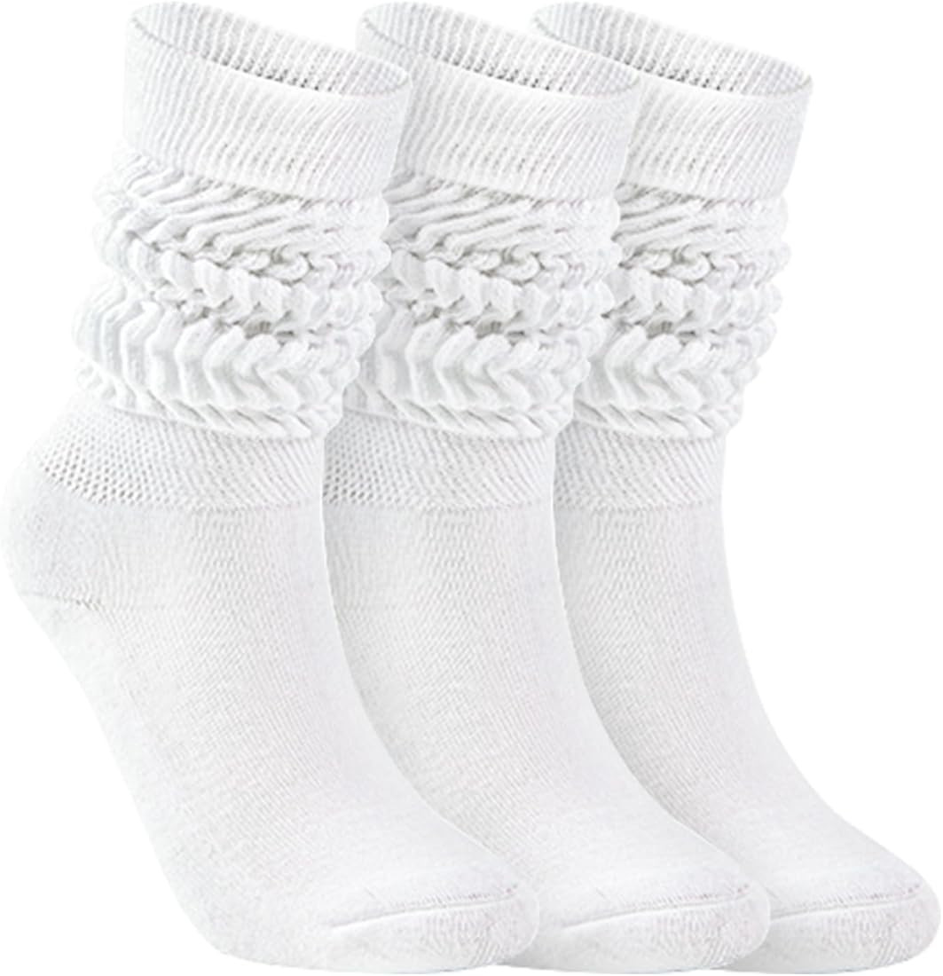 todaysunny Slouch Socks for Woman 3 Pack Scrunch Socks Soft High Boot Socks Warm Thick Knit Woman... | Amazon (US)