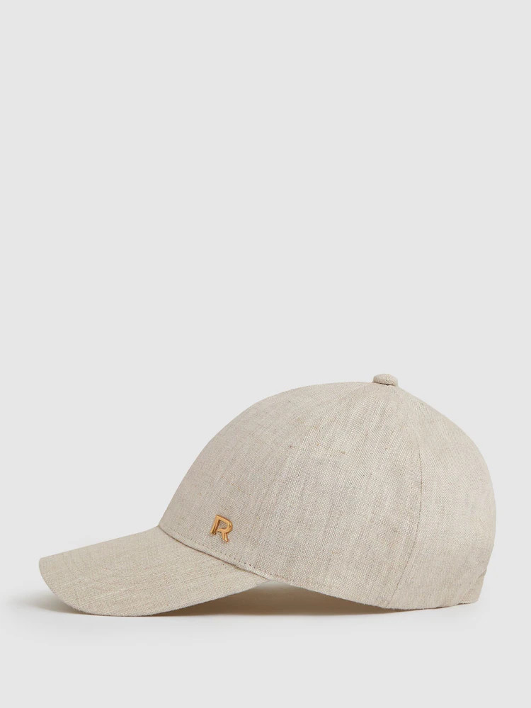 Reiss Neutral Lilly Linen Logo Baseball Cap | Next US