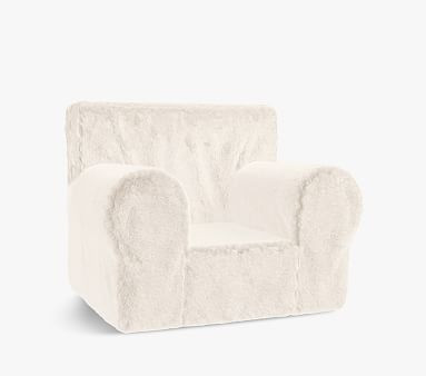Ivory Faux Fur Anywhere Chair® | Pottery Barn Kids