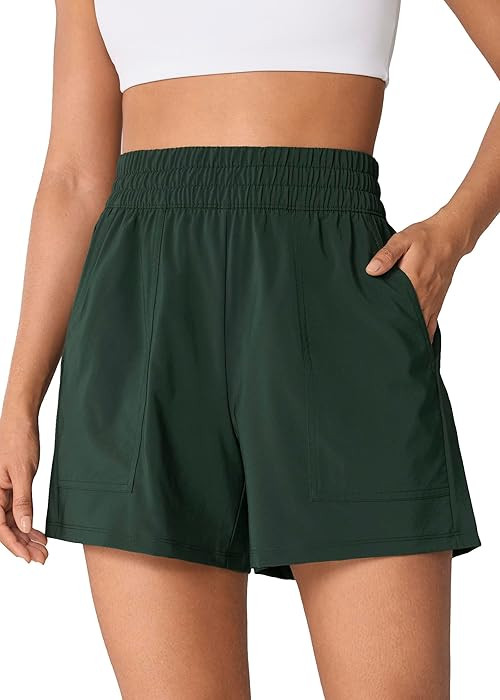 UNISSU High Waisted Athletic Shorts for Women 5'' Running Workout with Pockets Quick Dry Lightwei... | Amazon (US)