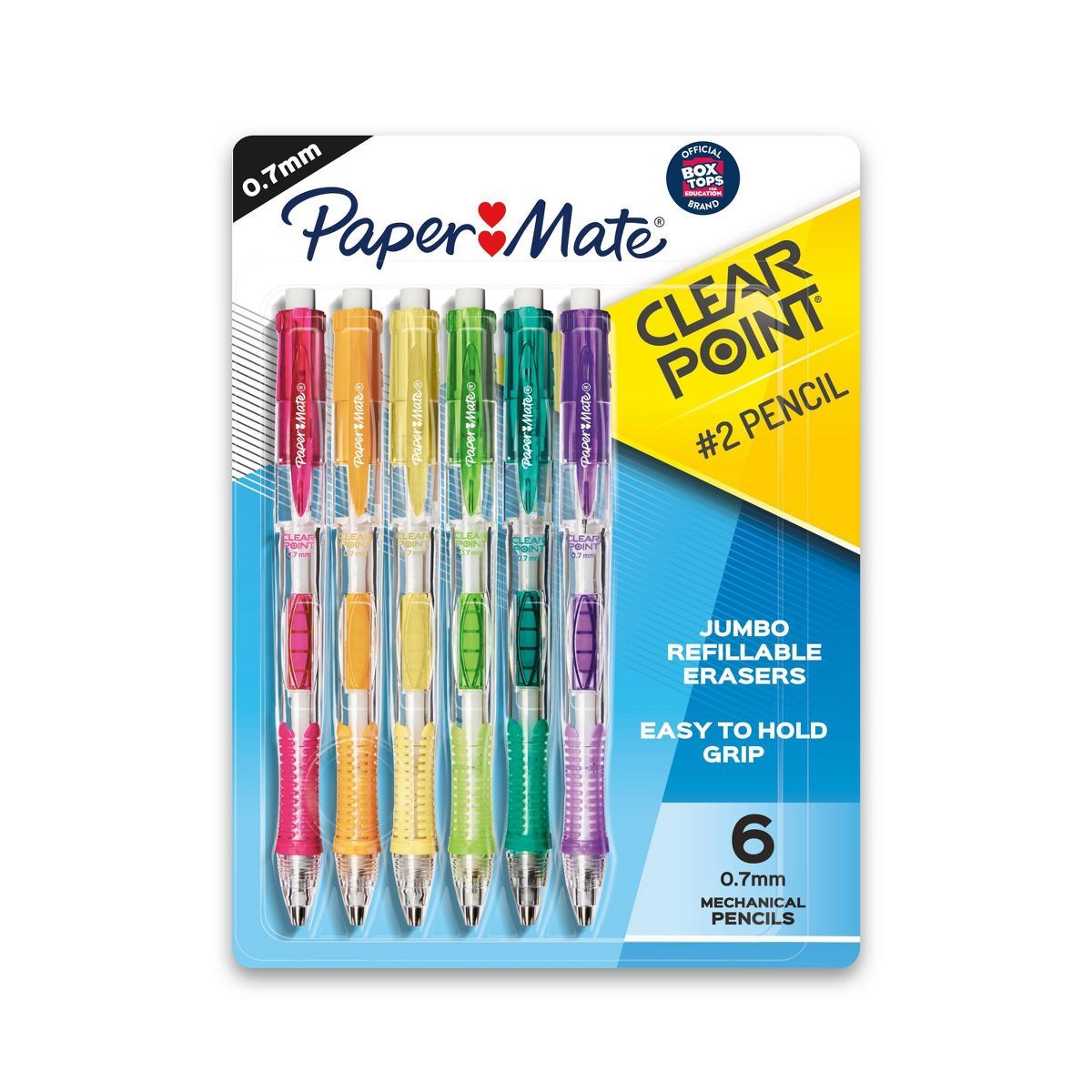 Paper Mate Clear Point 6pk #2 Mechanical Pencils 0.7mm Multicolored | Target