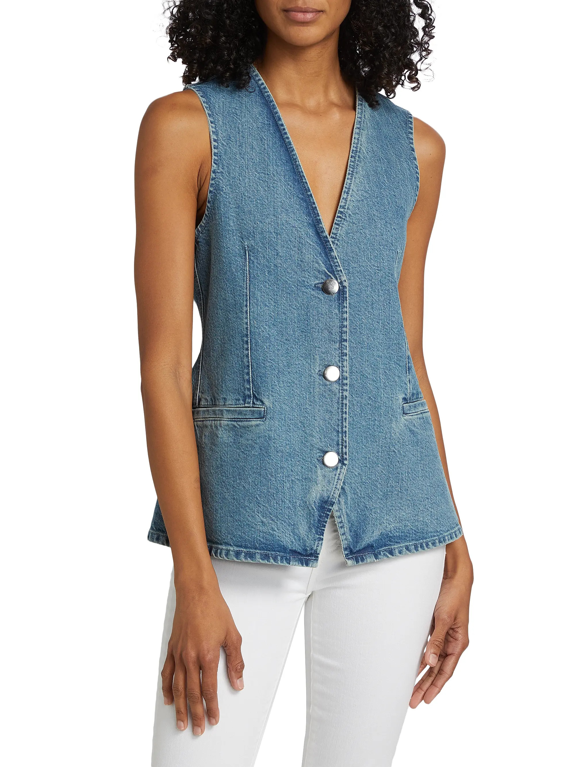 Sleeveless Denim Waistcoat | Saks Fifth Avenue