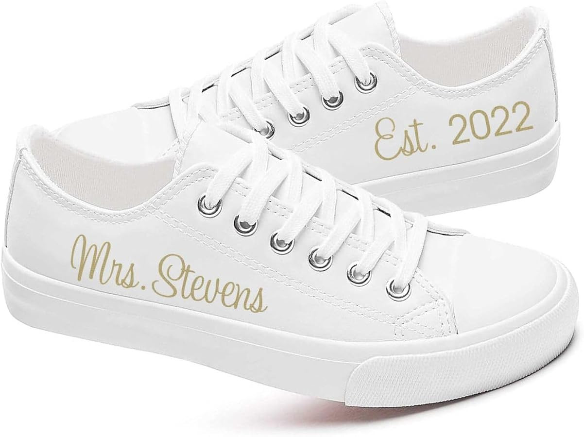 Personalized Bride Sneakers - Wedding Sneakers, Wedding Sneakers for Bride, Custom Bridal Sneaker... | Amazon (US)